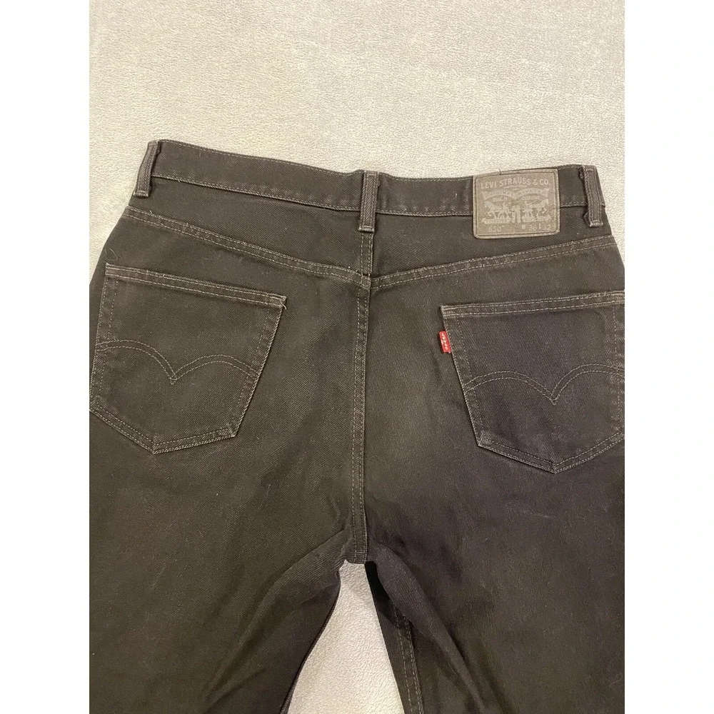 Mens Levi Jeans Black Denim Red Tab Distressed Mexico 36x32 550